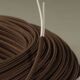 Wooden lamp, 2m fabric cable, fabric lampshade
