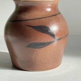 Vase artisanal signed stoneware vintage