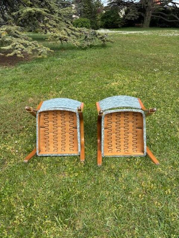Paire de fauteuils Steiner série Bow Wood 1950