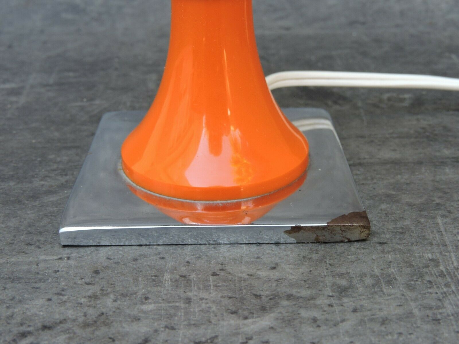 Vintage bedside lamp design orange 1960