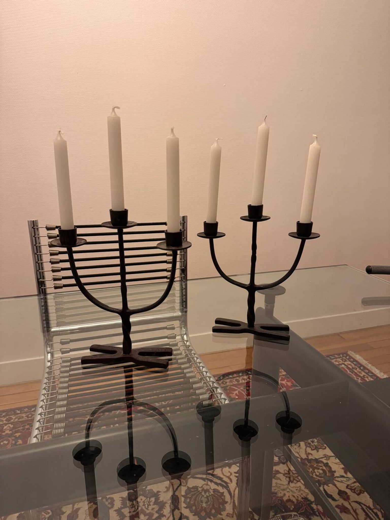 Paire de chandeliers Brutalistes