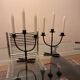Brutalist pair of candlesticks
