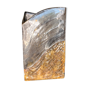 Vase céramique carré marron vintage