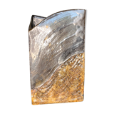 Vintage brown square ceramic vase