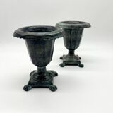 Pair of "Médicis" vases in verdigris – 1950s
