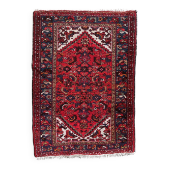 Tapis persan Hamadan vintage fait main, 103 cm x 142 cm, années 1970 - 1C1170