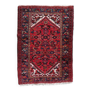 Handmade vintage Persian Hamadan rug 103cm x 142cm 1970s - 1C1170