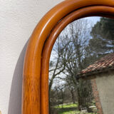 Vintage ethnic rattan mirror