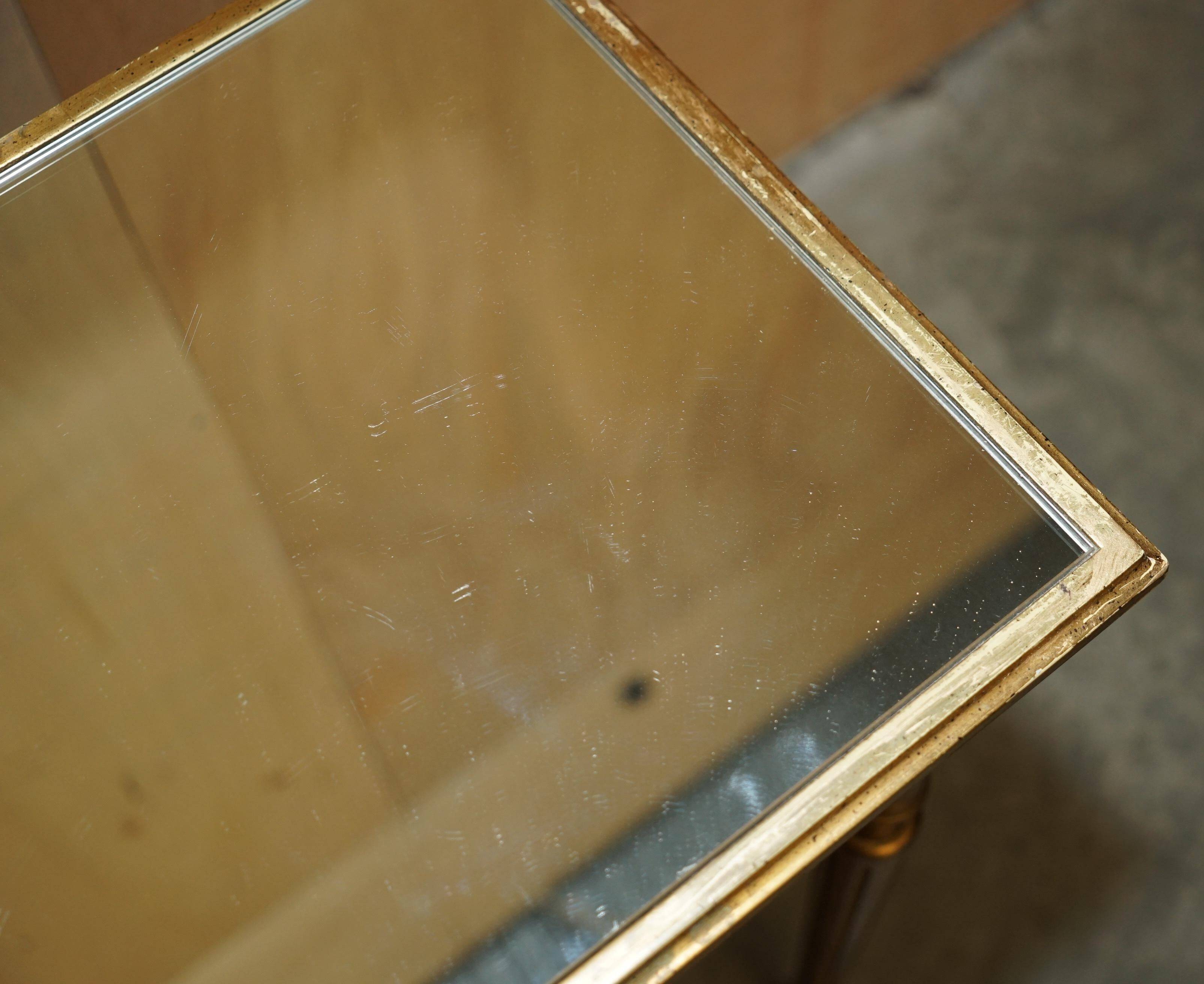 Italian vintage console with a glass mirror top.