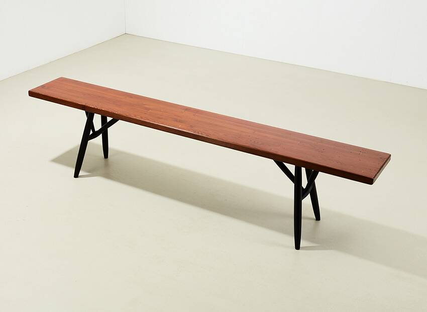 Ilmari Tapiovaara Early Pirkka Bench for Laukaan Puu Finland 1950s