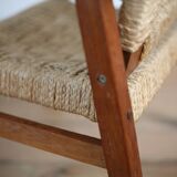 Pair of children's armchairs in rope, attributed to Audoux Minet.