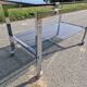 1970s chrome and smoked glass coffee table