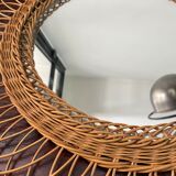 Vintage rattan mirror - 50cm