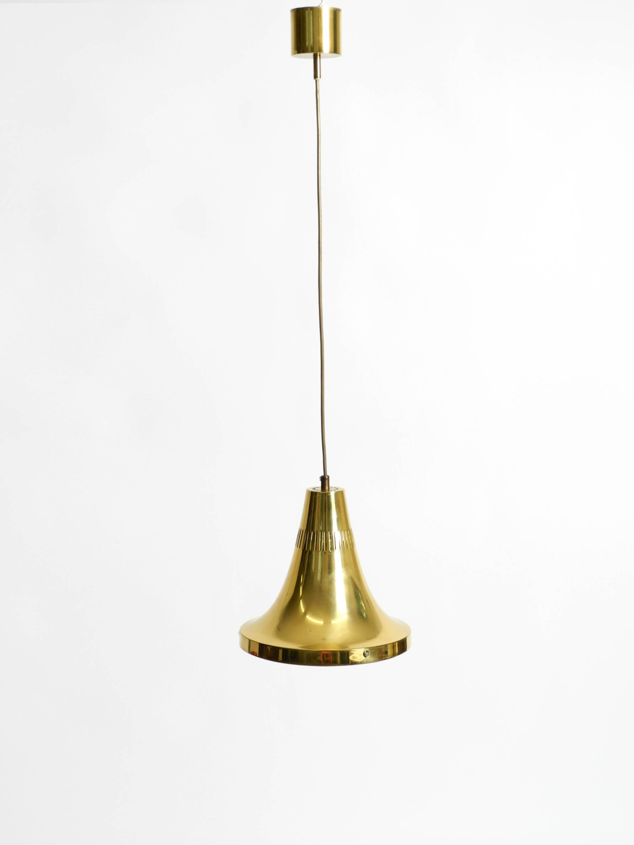 60s Hans-Agne Jakobsson brass pendant lamp Model T 598, by Markaryd Sweden