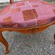 Bergère cabriolet armchair Louis XV in embroidered burgundy silk fabric.