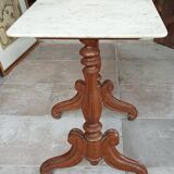 Old small marble and wood side table