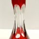 Bohemian Transparent and Red Crystal Decanter Bottle by Dresden Crystal, Germany