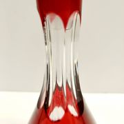 Bohemian Transparent and Red Crystal Decanter Bottle by Dresden Crystal, Germany