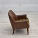 1970s, Danish armchair, artificial leather, teak wood legs.