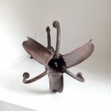 Brutalist wrought iron candle holder