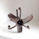 Brutalist wrought iron candle holder