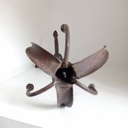 Brutalist wrought iron candle holder