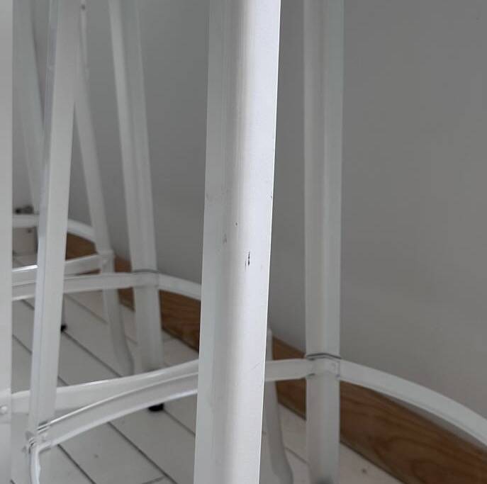 Tabourets de bar nicolle® – métal blanc & cuir – lot de 3 – hauteur 75