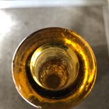 Carafe empolie en verre jaune avec bouchon