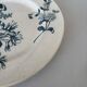 Flat plate, ironstone, Sarreguemines, blue flower - antique earthenware.