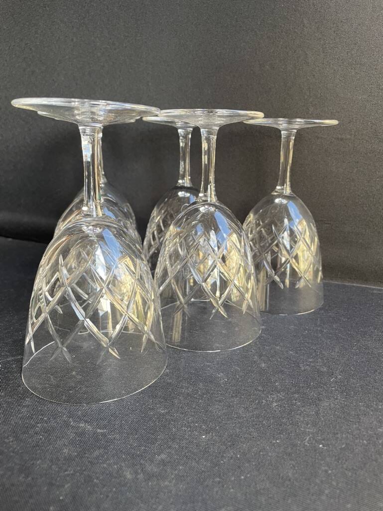 6 water glasses - cut crystal – cristalleries royales de champagne