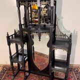 Important lacquered wooden shelf or bookcase.