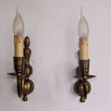 Pair of metal wall sconces