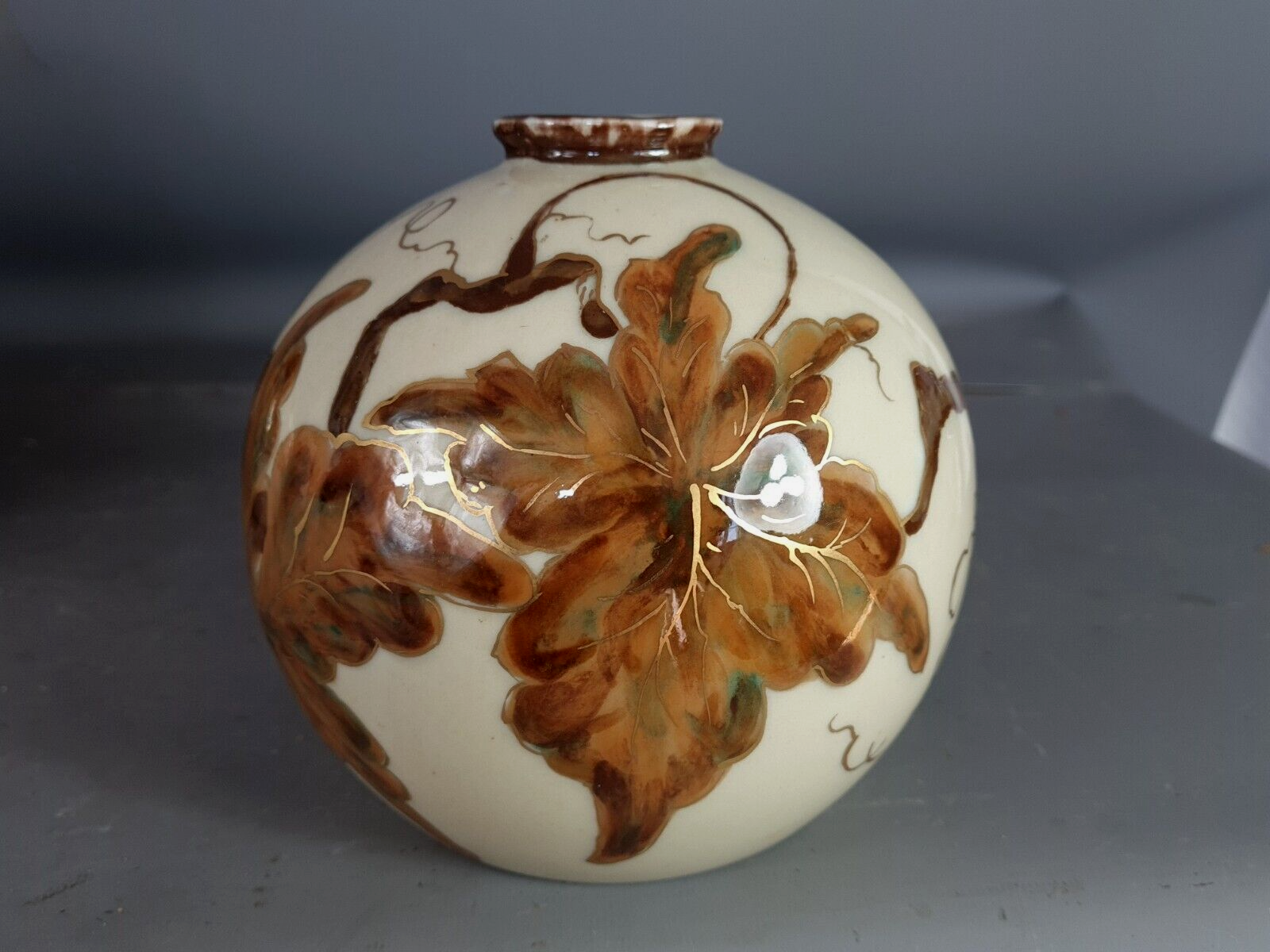 Camille Tharaud vase ball décor vine leaves perfect condition SB