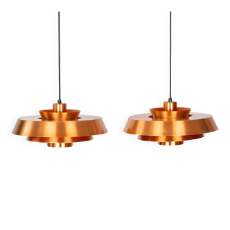 Paire de 2 lampes vintage danoises Nova par Jo Hammerborg, Fog og Morup, 1963