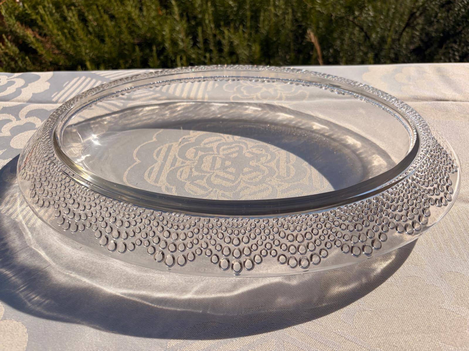 Plat ovale, jardinière Tokyo signé R. Lalique