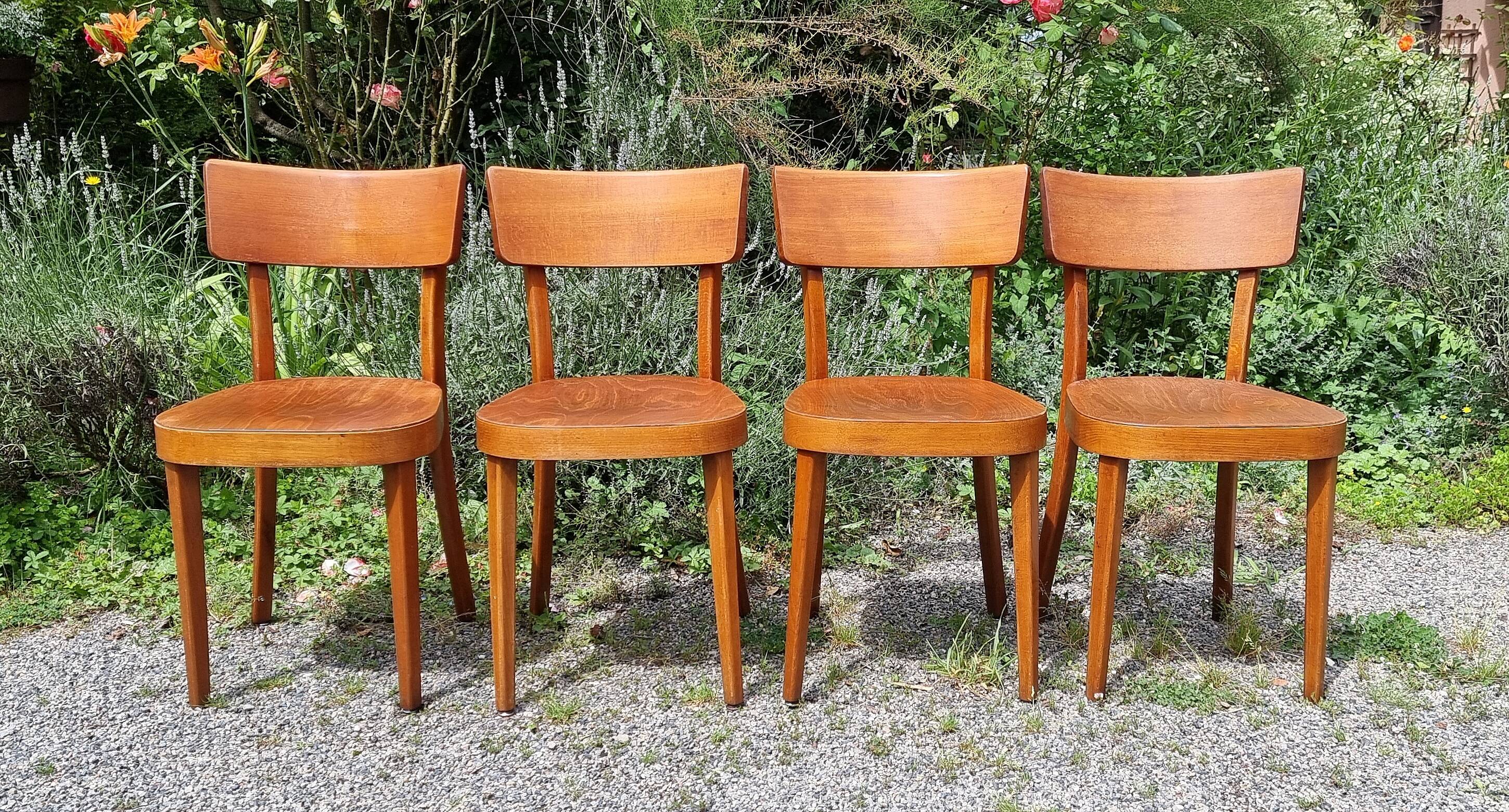 4 "classic" bistro chairs from Horgen-Glarus (Switzerland) 1950s