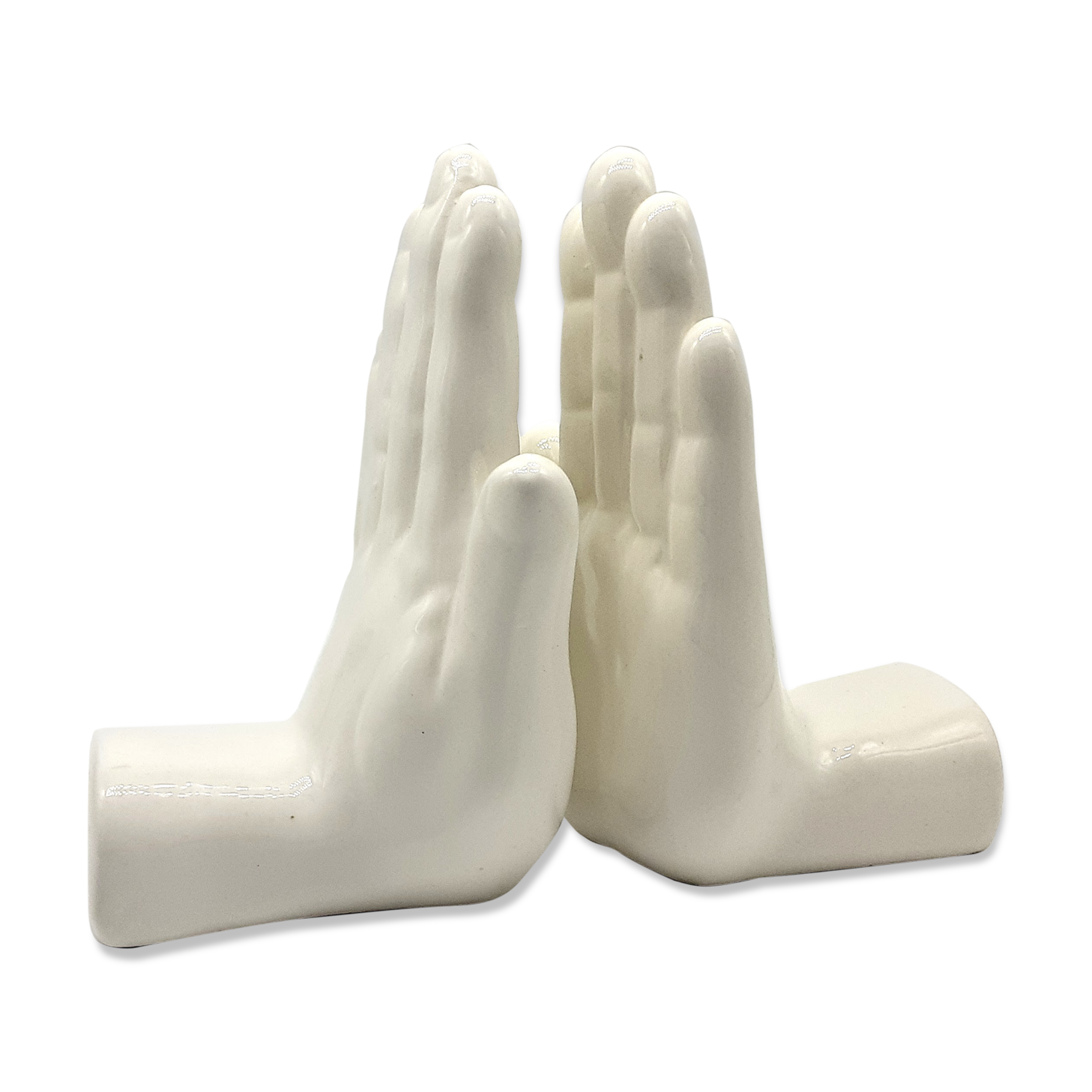 White ceramic bookends, 1980
