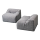 Paire de fauteuils en tissu gris vintage des années 1970