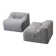 Paire de fauteuils en tissu gris vintage des années 1970