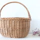 Wicker basket with a handle, vintage, French