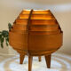 Lampe scandinave vintage en lamelles de bois