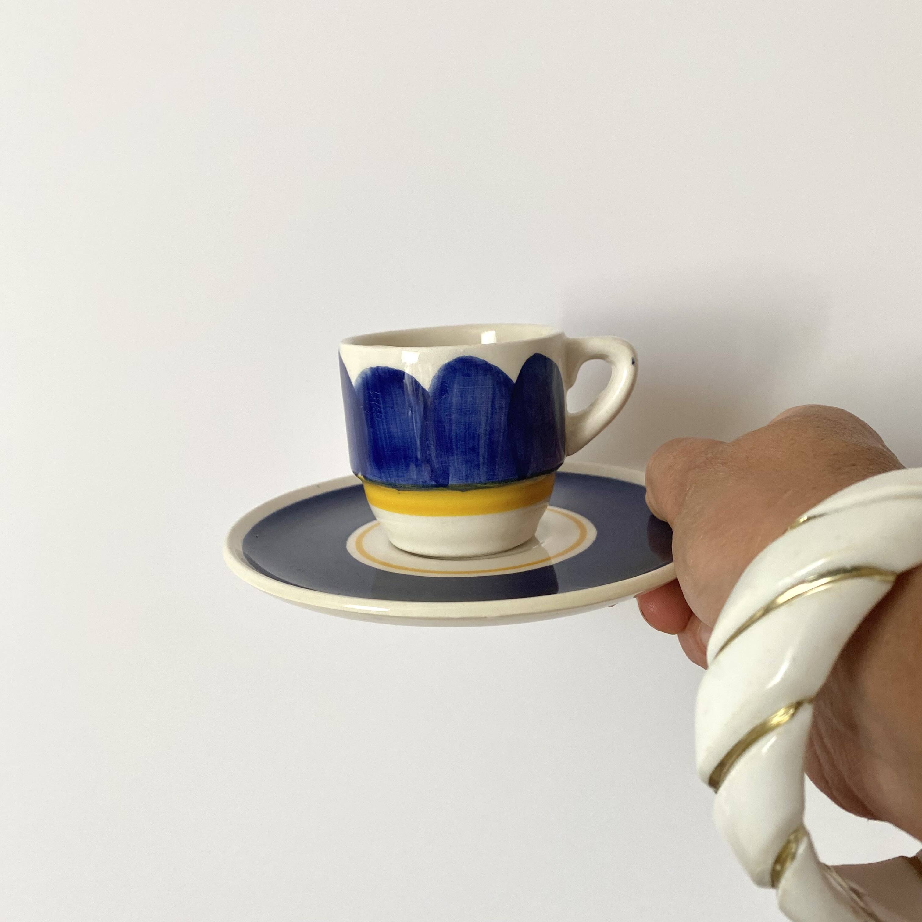Tasses à café expresso décor peint à la main , Italie