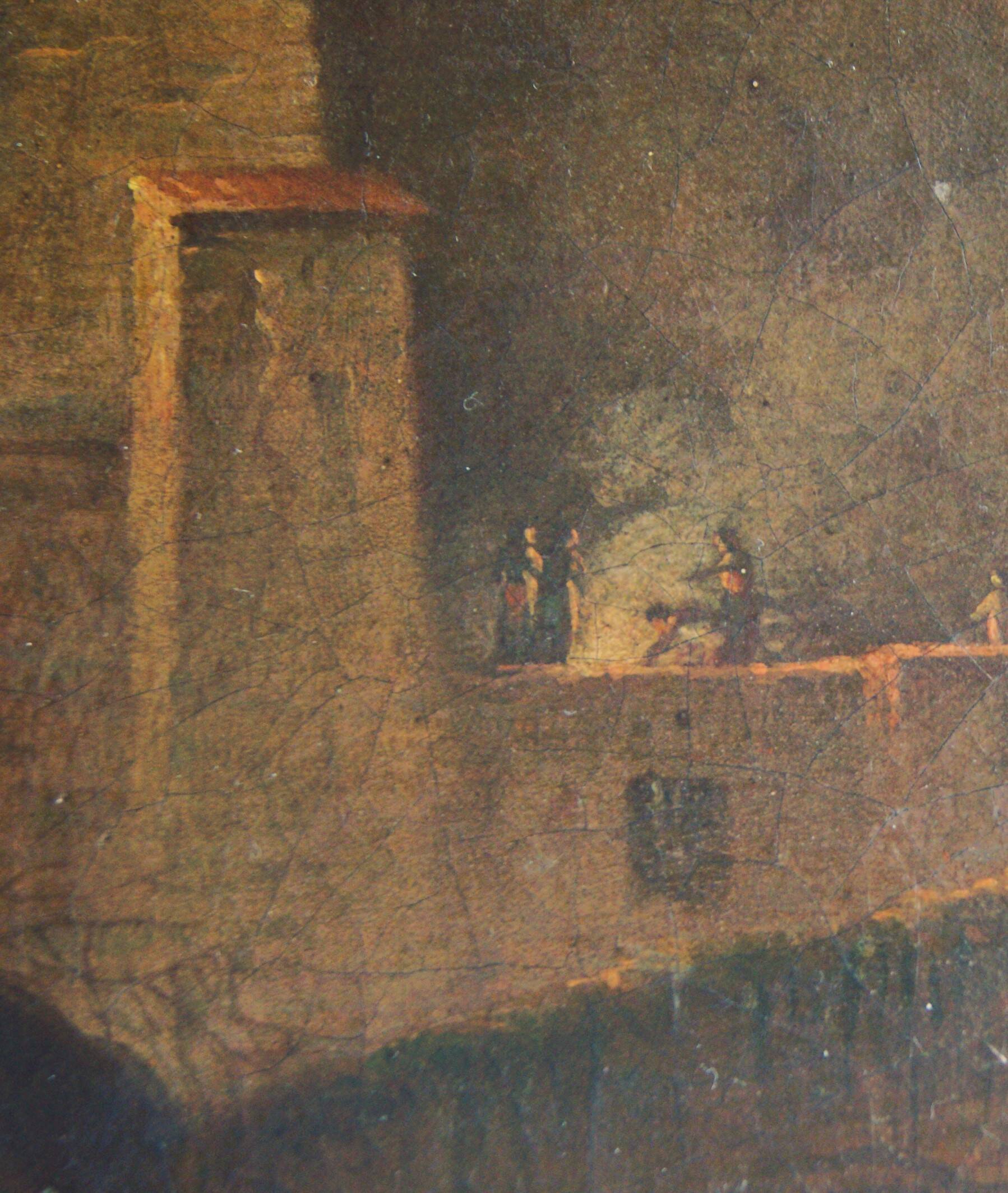 Antique Landscape Painting- early 19th-century - Italian landscape with pastoral scenery.