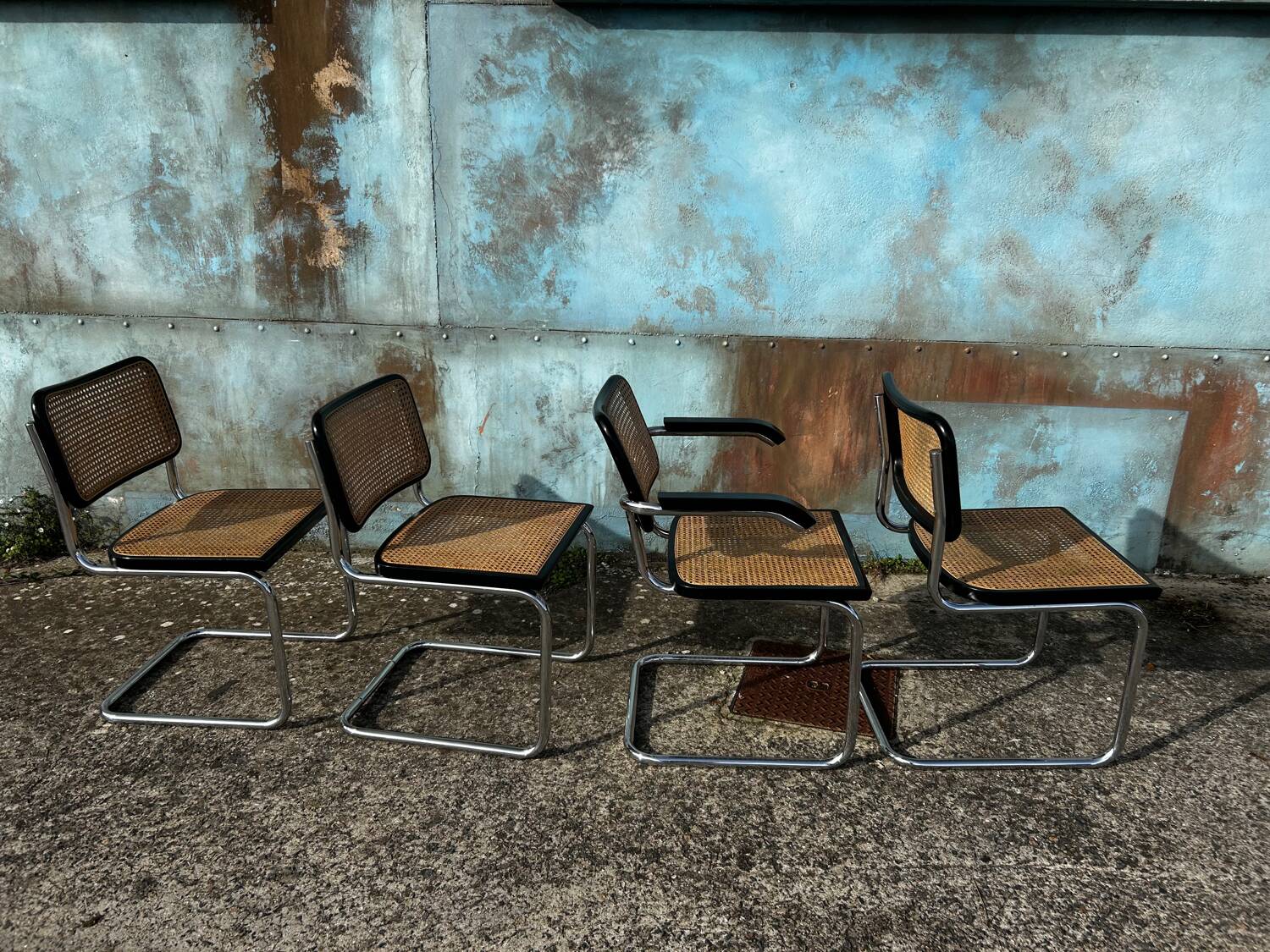 Set of 4 Cesca chairs by Marcel Breuer