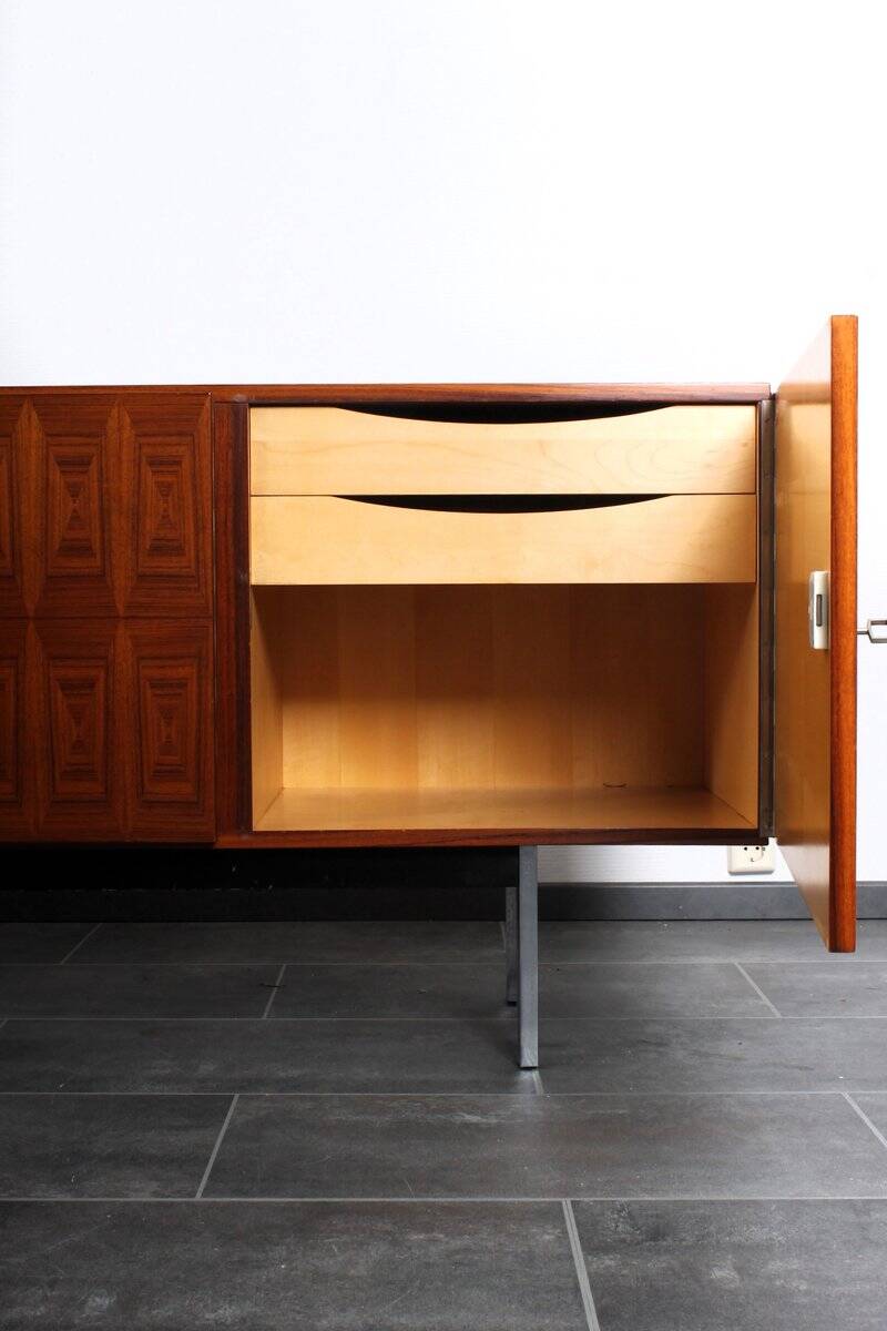 Vintage rosewood veneer sideboard by Musterring International, 1960s