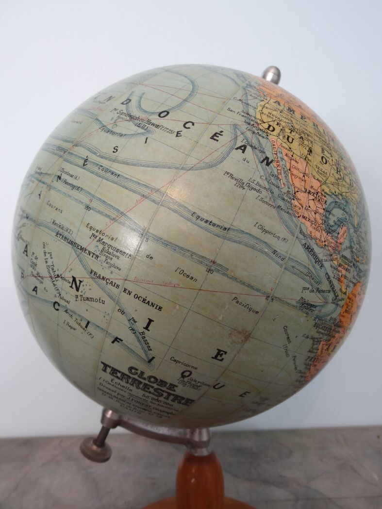 Earth Globe Forest end 19th H39 cm