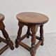 Pair of 19th century solid oak stools