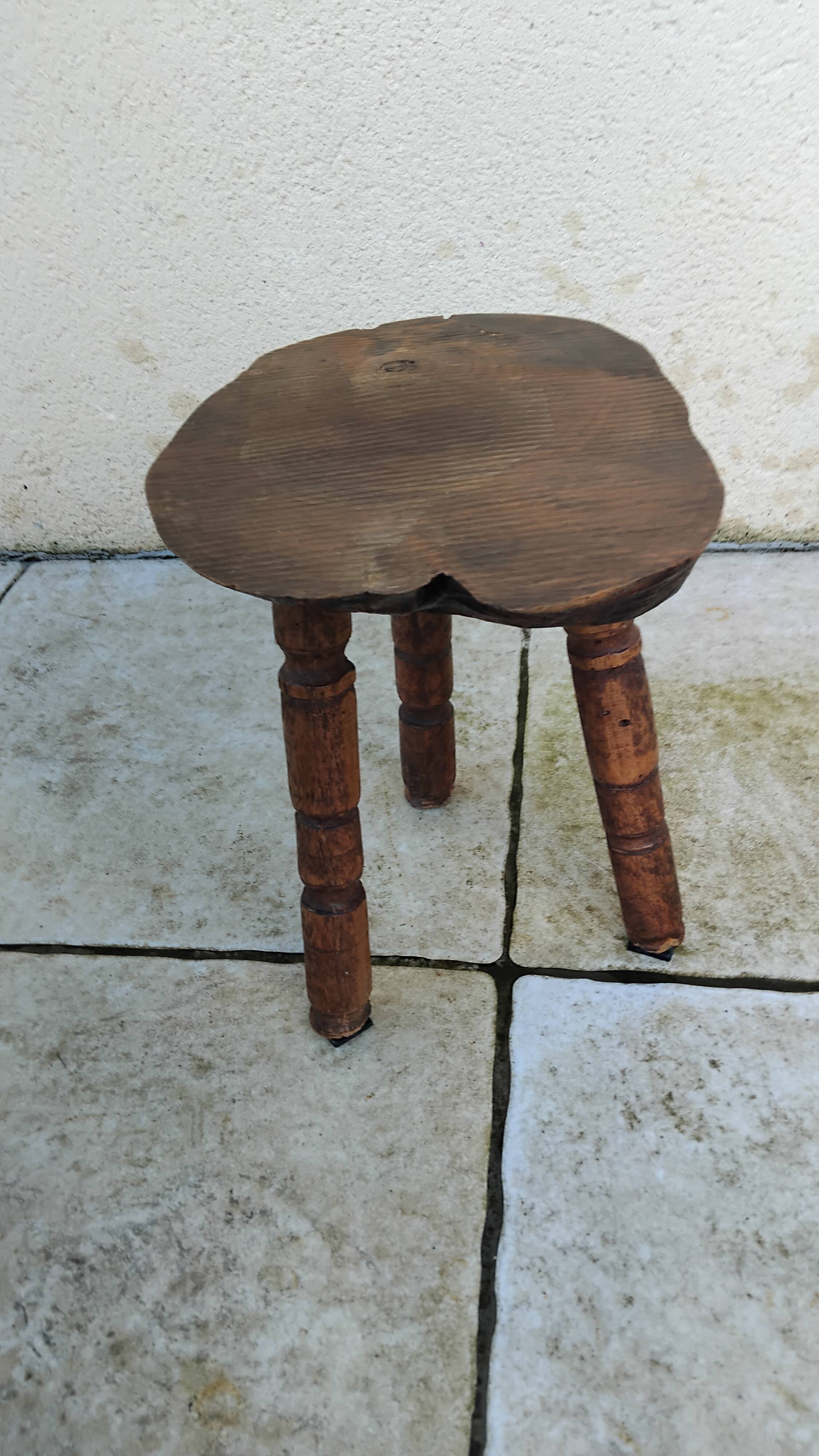 Small vintage brutalist stool