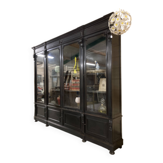 Library from the Napoléon III era in blackened pear wood.