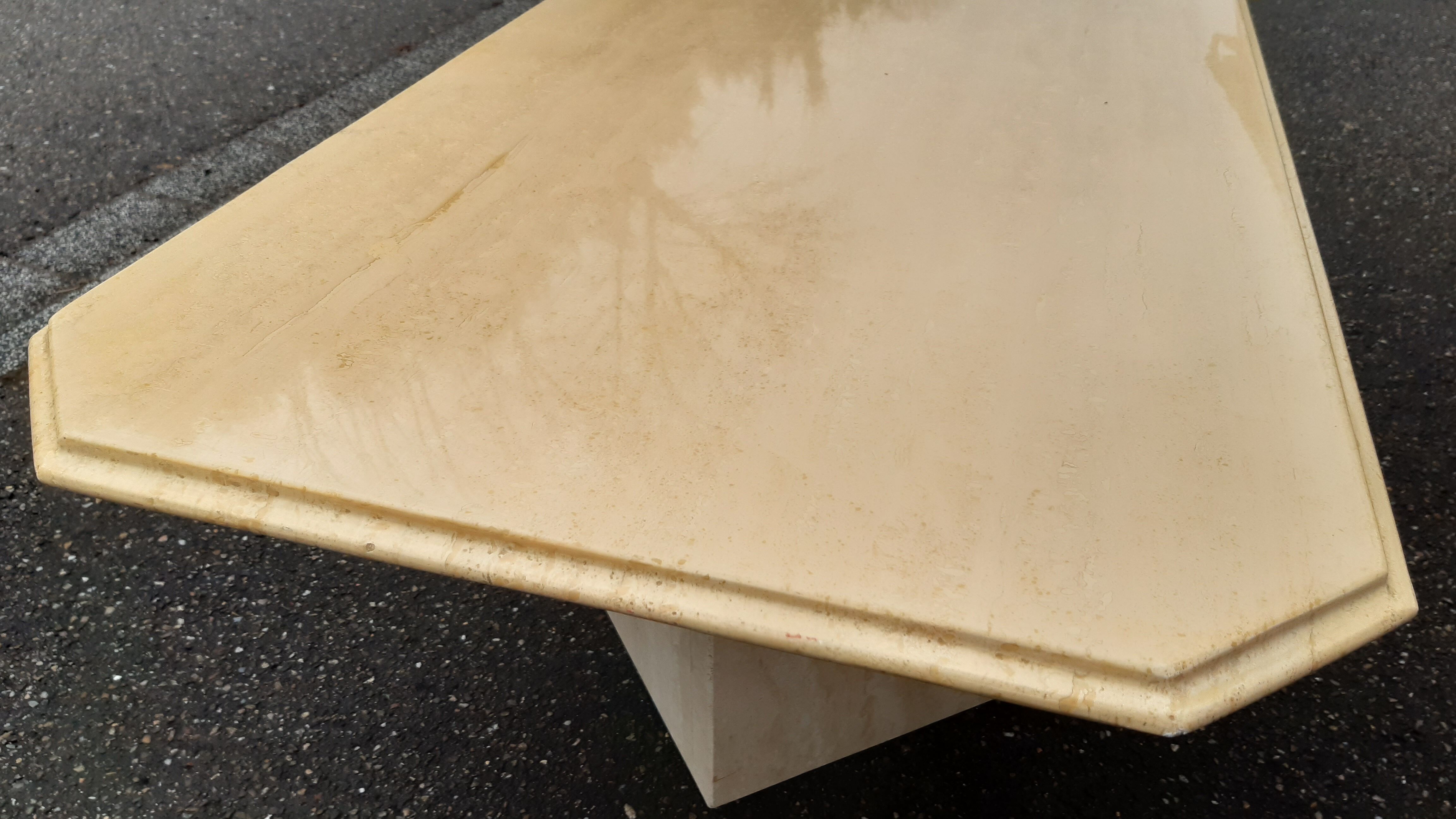 Travertine coffee table 80s